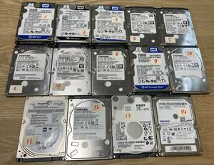 中古 160GB 320GB 500GB 750GB 1TB 2.5インチ SATA ハードディスク HDD WDC TOSHIBA Seagate HGST Samsung 14個まとめ