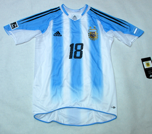 04-05アルゼンチン Argentina AFA(H) #18 メッシ Messi 選手用半袖 adidas U-20仕様 S