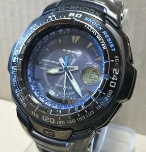 電池新品 CASIO G-SHOCK GW-1600BJ 電波 ソーラー アナデジ 腕時計 メンズ ブラック メタルバンド