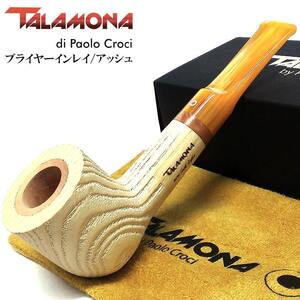 パイプ 一点物 タラモナ ブライヤーインレイ アッシュ 天然木 TALAMONA ホワイト 喫煙具 本体 ハンドメイド 高級 スムース仕上げ