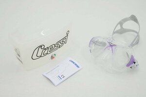 J1E KR021712 未使用 Cressi スキューバ シュノーケリング マスク NANO CRYSTAL 高品質ソフトシリコン クリア/ライラック DS360041 m