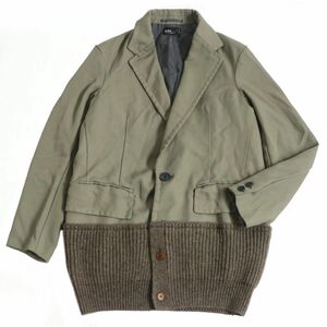 未使用品□19AW kolor/カラー 19WCM-J04106 ニット切り替え PE ヘヴィツイル JACKET/デザインジャケット カーキ 1 日本製 正規品 メンズ