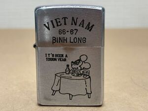 1円スタート ZIPPO オイルライター VIETNAM 66-67 ベトナム BINH LONG ミッキーマウス レトロ 喫煙具 喫煙グッズ ジッポー 着火未確認