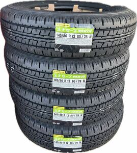 24年製！夏タイヤ！送料込み！145/80 R12 80/78N ダンロップエナセーブVAN01新品4本　軽トラ　軽バン　ENASAVE