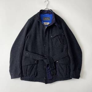 【美品】(jb) SAGE DE CRET × BEAMS PLUS size/XL モーターサイクルジャケット ウール 中綿 ネイビー サージュデクレ ビームスプラス