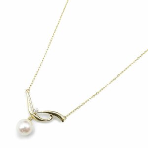 ミキモト パール ネックレス ブランドオフ MIKIMOTO K18（イエローゴールド） ネックレス K18 中古 レディース