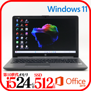 ★HP250⑨★第10世代i5-1035G1★メモリ24GB★SSD512GB★Webカメラ★バッテリ良★Win11★Office★Bluetooth★1107