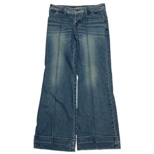 archive japanese label SUPER baggy Flare denim pants 00