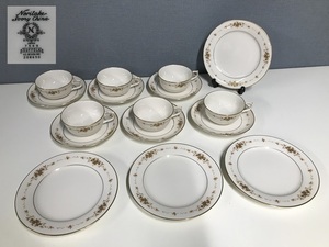 ★Noritake Ivory China 7549★ティーセット★ティーカップ＆ソーサー ケーキ デザートプレート 金彩 薔薇柄 キッチン 食卓 カフェ 食器★