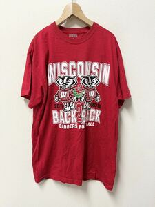 送料¥185 Wisconsin BADGERS アメフトローズボウルTシャツLビンテージNFL00s