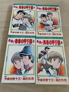 【古本】ああ！青春の甲子園 ①～④巻／あだち充・原作 やまさき十三《単行本／コミックス》小学館　フラワーコミックス