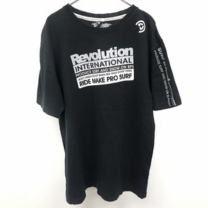 ローカルサーフ LOCAL SURF Tシャツ カットソー 両面プリント 英字 文字 丸首 半袖 綿100% XL ブラック 黒 メンズ