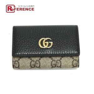 美品 GUCCI グッチ 456118 6連 GGマーモント キーケース ベージュ レディース【中古】