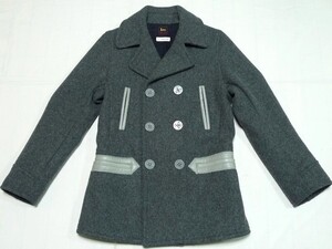 美品LeeBySAMMLERリーバイザムラー[Wool P-Coat]ウールメルトンPコート36(S)グレー\50600