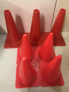 P/カラーコーン/7本セット/赤色/mini cone/molten/工事現場/建設現場/大3個/中4個/P9.30-74森