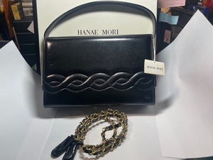 未使用 HANAE MORI ハナエモリ ハンドバッグ ブラック