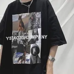 ビッグサイズフォトTシャツ　オーバーサイズ　ストリート　XXL 黒