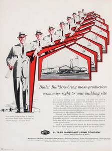 BUTLER MANUFACTURING COMPANY USA 広告 1950年代 欧米 雑誌広告 ビンテージ アドバタイジング ポスター風 インテリア アメリカ