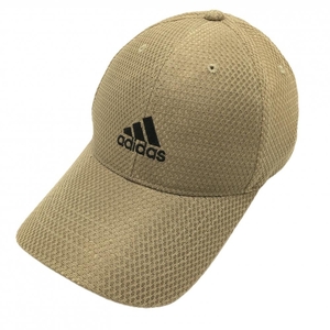 【超美品】アディダス キャップ 拉致御ブラウン×黒 ロゴ刺しゅう OSFX(60-63cm) ゴルフウェア adidas