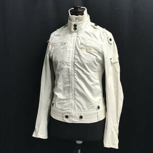 G-STAR RAW ジースターロゥ☆白デニム/ライダースジャケット【レディースXS/オフホワイト】ブルゾン/Coats/Jackets/Jumpers◇cBH407