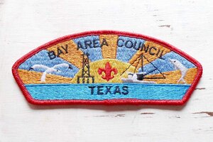 ★BSA ボーイスカウト BAY AREA COUNCIL TEXAS カモメ イルカ パッチ★ワッペン オールド ビンテージ ベイエリア テキサス 百合の紋章