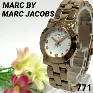 771 稼働品 MARC BY MARC JACOBS マークバイマークジェイコブス レディース 腕時計 ゴールド 新品電池交換済 クオーツ式 人気 希少