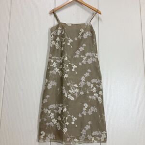 255 CK Calvin Klein カルバンクライン シルク100 花柄 キャミソールワンピース ドレス 春夏 フラワープリント サイズ6 30802E