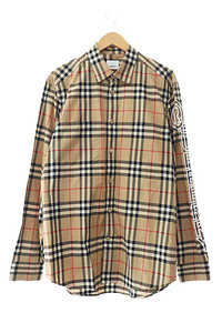 バーバリー BURBERRY 20AW Check Shirt Archive Beige 袖ロゴ プリント チェック柄 長袖 シャツ 8029878 M アーカイブ ベージュ ☆AA★2411