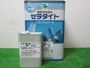 在庫数(5) 水性塗料 クリーム色(25-85B) つや有り SK化研 水性弾性セラタイトF 15.75kg