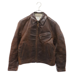 AERO LEATHER エアロレザー FRONT QUARTER HORSEHIDE シングルレザーライダース ジャケット ホースハイド ブラウン 71268