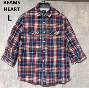 ビームス　BEAMS HEART シャツ　L 七分丈