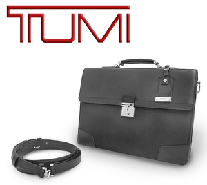 【超美品 ほぼ未使用】 トゥミ TUMI 2WAY ビジネスバッグ ブリーフケース ナイロン レザー ブラック メンズ 紳士 カギ付 大容量 シリアル有
