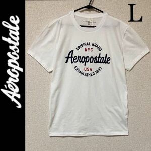 新品タグ付き☆AEROPOSTALE ロゴ半袖Ｔシャツ L 白 ホワイト エアロポステール Aropostale