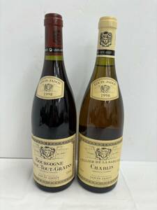 ♪【同梱不可】LOUIS JADOT ルイジャド 1998 2本セット ブルゴーニュ パス トゥ グラン / シャブリ 赤 白 ワイン 750ml 12.5% 古酒♪