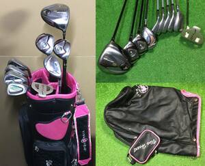 hvc-171 中古　女性用/レディース　ブリヂストン/PHYZ CL、キャロウェイ/Callaway REVA等　10本　フルセット　バッグ付き 