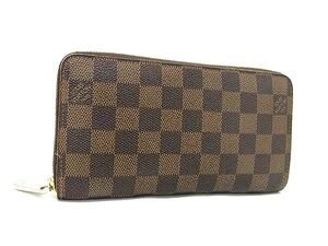 1円 ■美品■ LOUIS VUITTON ルイヴィトン N60015 ダミエ ジッピーウォレット ラウンドファスナー 長財布 札入れ ブラウン系 FK2271