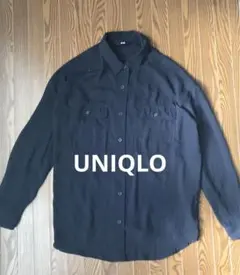 UNIQLO シアー　シャツ　ネイビー