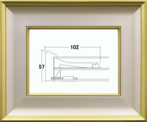 和額縁 木製フレーム 4882 サイズ F10号 金泥