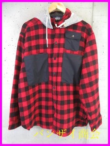 2090s7◆良品です◆USA製◆Woolrich ウールリッチ フーディ 長袖ウールチェックシャツ XL/ハンティングジャケット/アウトドア/CPO/パーカー