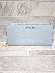 ◇ MICHAEL KORS マイケルコース くすみカラー 長財布 ウォレット ブルー系 レディース P