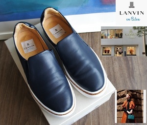 美品/LANVIN en Bleu/ランバンオンブルー/レザースリッポンシューズ/23 1/2