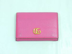 GUCCI グッチ マーモント ピンク 名刺入れ パスケース レザーカードケース 474743・203887