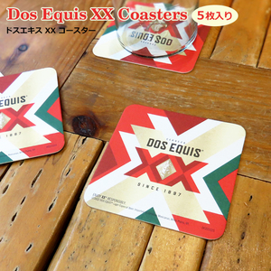 ドスエキス XX コースター 5枚入り Dos Equis ビール デザイン メキシコ 紙 お酒 モチーフ インテリア 雑貨 グッズ