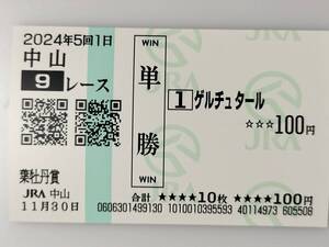 ゲルチュタール 葉牡丹賞 11/30 単勝馬券 中山競馬場 現地購入馬券 JRA