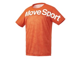 新品【デサント】メッシュTシャツ Oサイズ/オレンジ DMMRJA66 DESCENTE Move Sport 吸水 速乾 ストレッチ グラフィック カモフラ