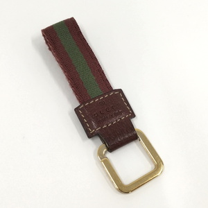 【中古】GUCCI キーリング ストラップ シェリーライン ボルドー