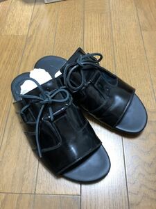 バレンシアガ BALENCIAGA 本革サンダル　size42 ブラック　ニコラ・ゲスキエール(NICOLAS GHESQUIERE)