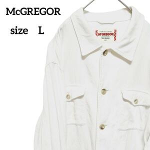 McGREGOR マックレガー 長袖　ポロシャツ ホワイト L 大きめ