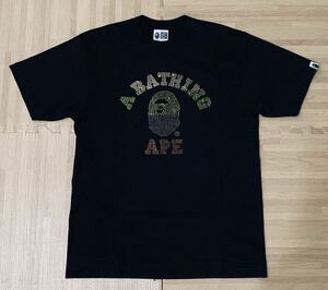 ★激レア★APE カレッジロゴ スワロフスキー Tシャツ M シャーク kaws