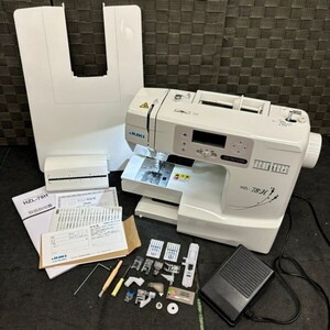 M529-O61-662 JUKI ジューキ コンピューターミシン HZL-78H ハンドクラフト 裁縫 洋裁 テーブル/説明書/フットペダル付き 通電/針動作ok ⑤